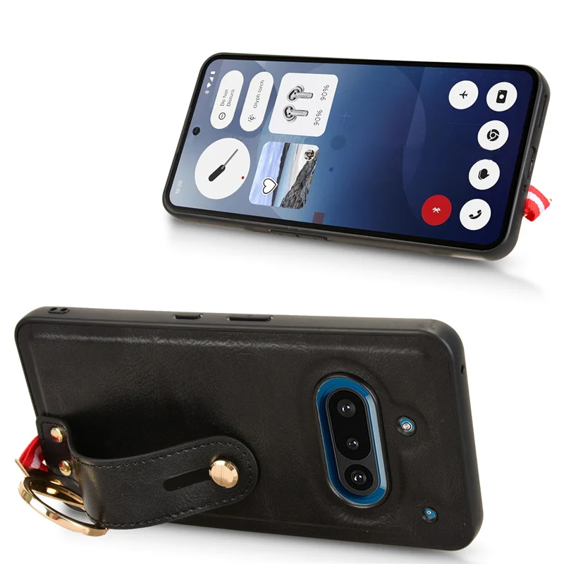 Funda de cuero con pulsera de lujo para Nothing Phone 3a NothingPhone 3A Pro con abridor de anillo Coque Fundas Capa - imagen 5