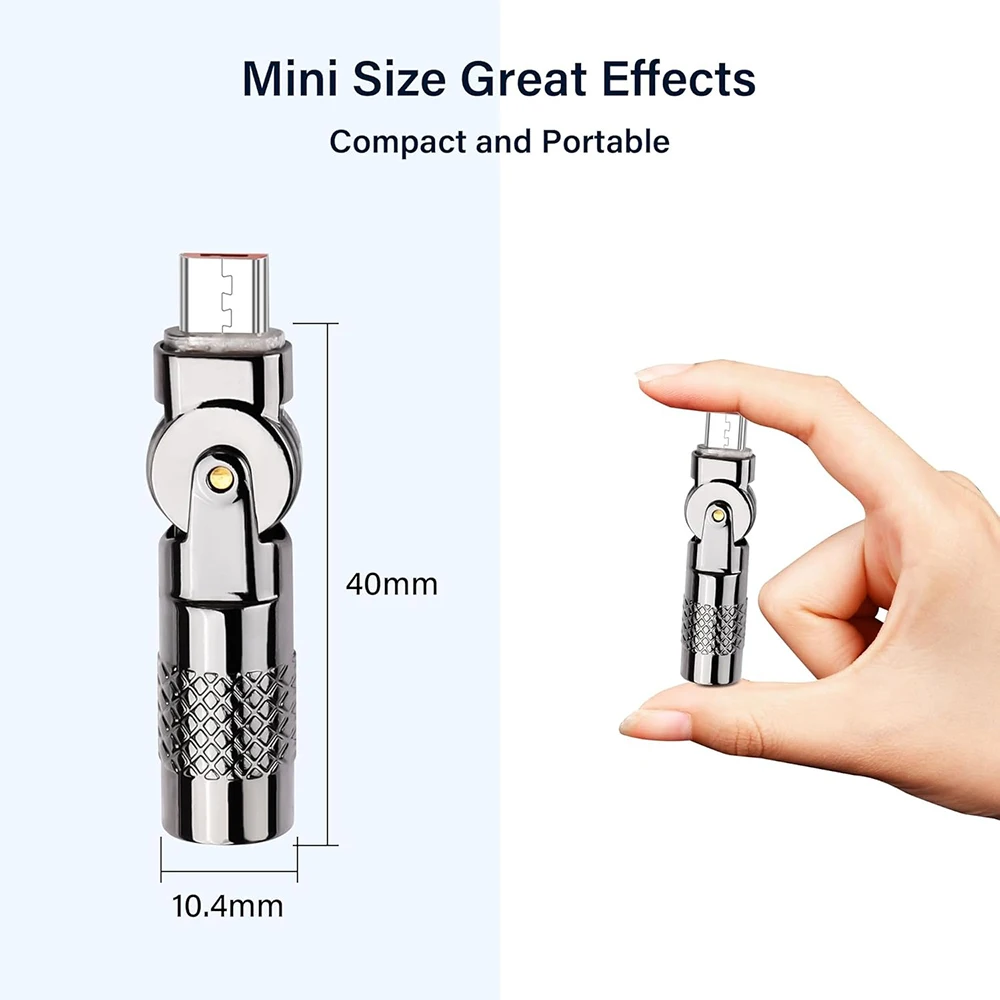 Adaptador Micro-usb a tipo C Micro USB2.0 5 pines hembra a macho conector de rotación de 180 grados compatible con datos de carga para teléfono móvil - imagen 5