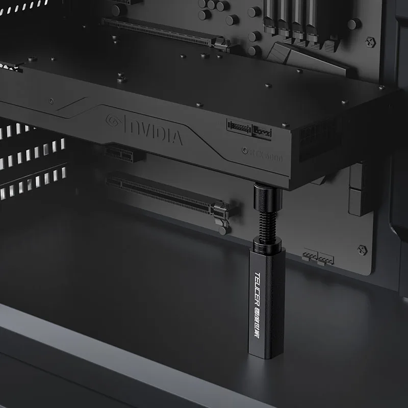 Soporte para tarjeta gráfica TEUCER VC-18 GPU, tornillo giratorio telescópico ajustable, soporte para tarjeta de vídeo, accesorio para funda de PC de escritorio - imagen 2