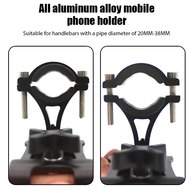 Soporte de teléfono de Metal para motocicleta y bicicleta, soporte antideslizante de aleación de aluminio, Clip GPS, soporte Universal para teléfono de bicicleta para todos los teléfonos inteligentes - imagen 4