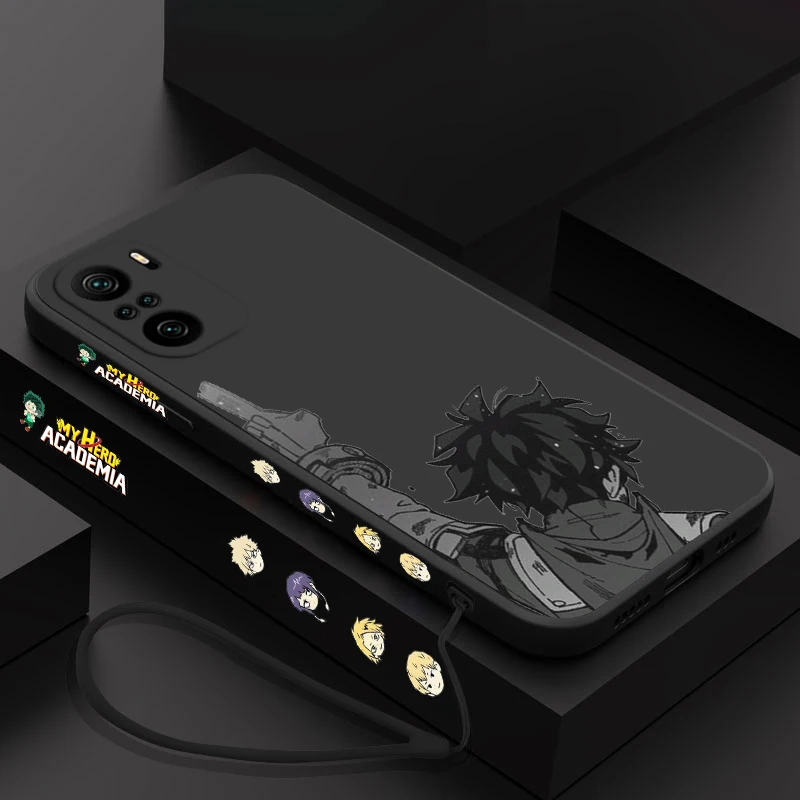 My Hero Academia funda de teléfono para Xiaomi Redmi Note 13, 12, 12Pro, 11, 11S, 11T, 10S, 10 Pro Plus, 5G, cuerda líquida izquierda - imagen 2