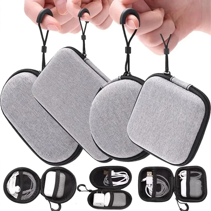 Bolsa de almacenamiento de productos digitales, cargador de Cable de datos USB para auriculares, estuche de almacenamiento en U Stick, Mini bolsa de almacenamiento de dispositivos digitales de carcasa dura - imagen 2