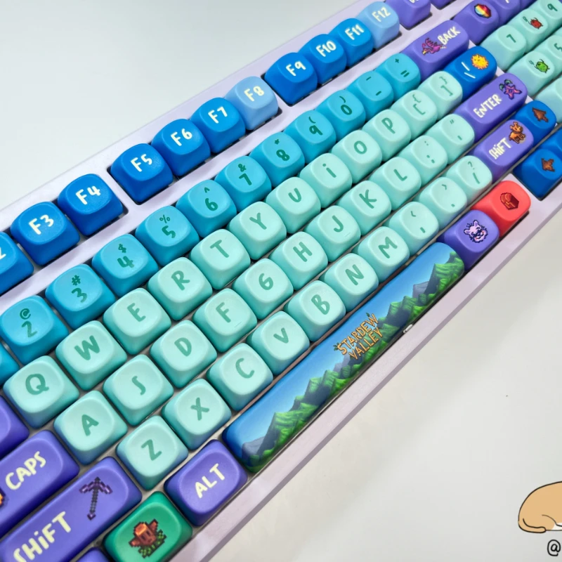 Juego de teclas estilo píxel, 120 teclas PBT, tapa de teclado personalizada Stardew Valley, perfil MOA, teclas para juegos, regalo para teclado mecánico - imagen 5