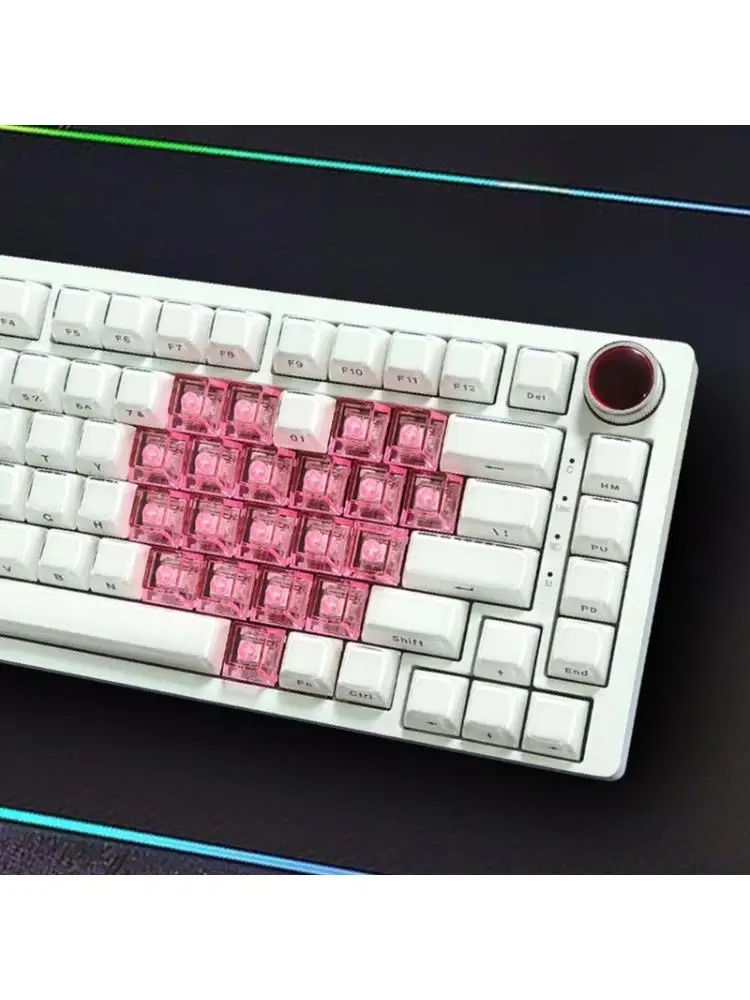 Teclas con patrón corazón sin imprimir Y1UB, Material PC, 21 teclas, Estuche portátil, perfil Original