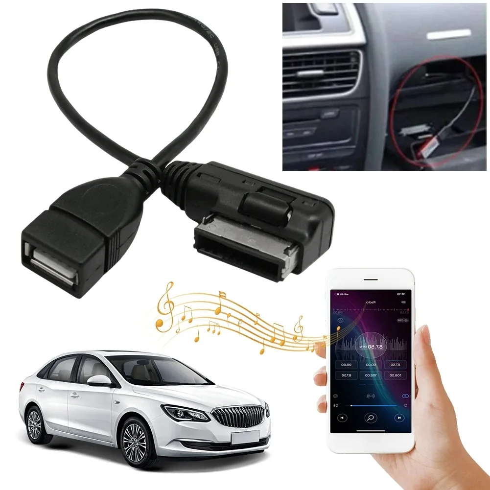 Cable auxiliar USB música MDI MMI AMI a USB interfaz hembra Audio adaptador auxiliar Cable de datos para VW para Audi A6L Q5 Q7 A8 S5 A5 A4L A3 - imagen 2