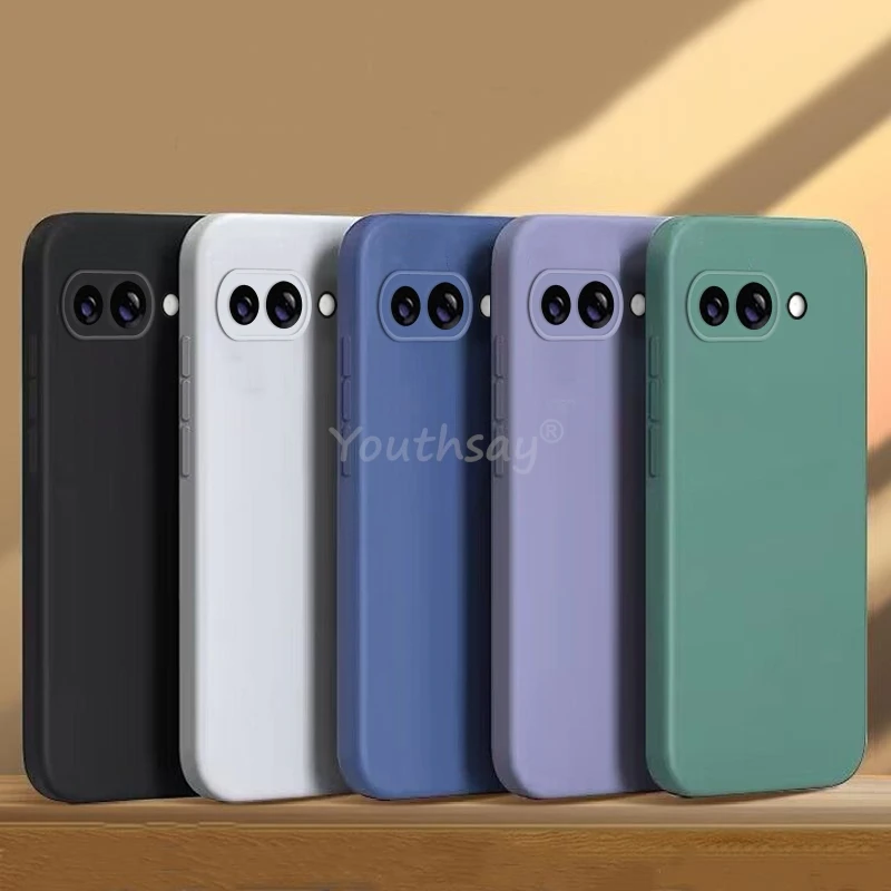 Para Google Pixel 9a funda de silicona líquida funda lisa Pixel 9a funda protectora de teléfono anticaída de TPU funda Google Pixel 9 a
