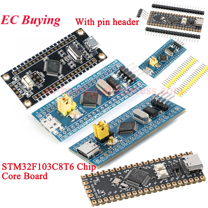 2 uds/1 unidad STM32F103C8T6 ARM Cortex-M3 STM32F103 STM32 F103C8T6 Chip tipo C interfaz módulo de placa de desarrollo de sistema de núcleo mínimo