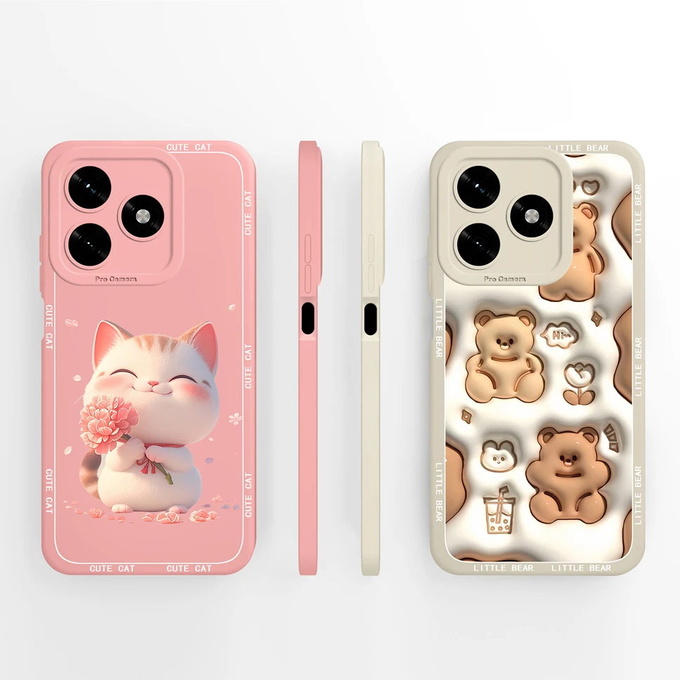 Funda de teléfono para Honor X5C Plus X5 4G, bonitos patrones de flores, protección completa, funda de silicona líquida suave para HonorX5 X 5c + parachoques - imagen 5