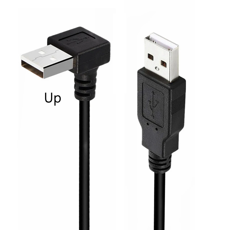 25cm 50cm 1m 1,5m USB 2,0 A macho A USB A macho 90 grados izquierda derecha ángulo arriba abajo adaptador de extensión Cable de carga y datos - imagen 3