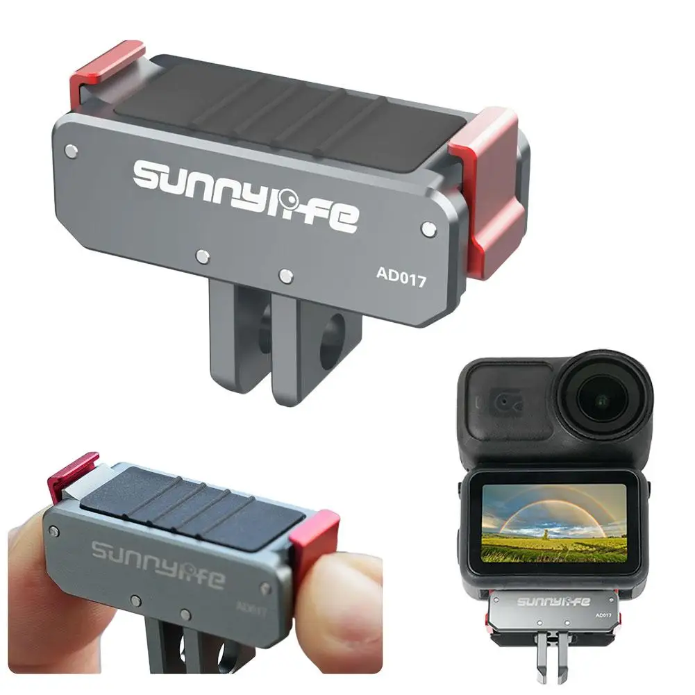 Adaptador magnético de liberación rápida de Metal para Sunnylife, soporte de Base de montaje de extensión plegable para DJI OSMO NANO para DJI Action 5 Pro - imagen 2