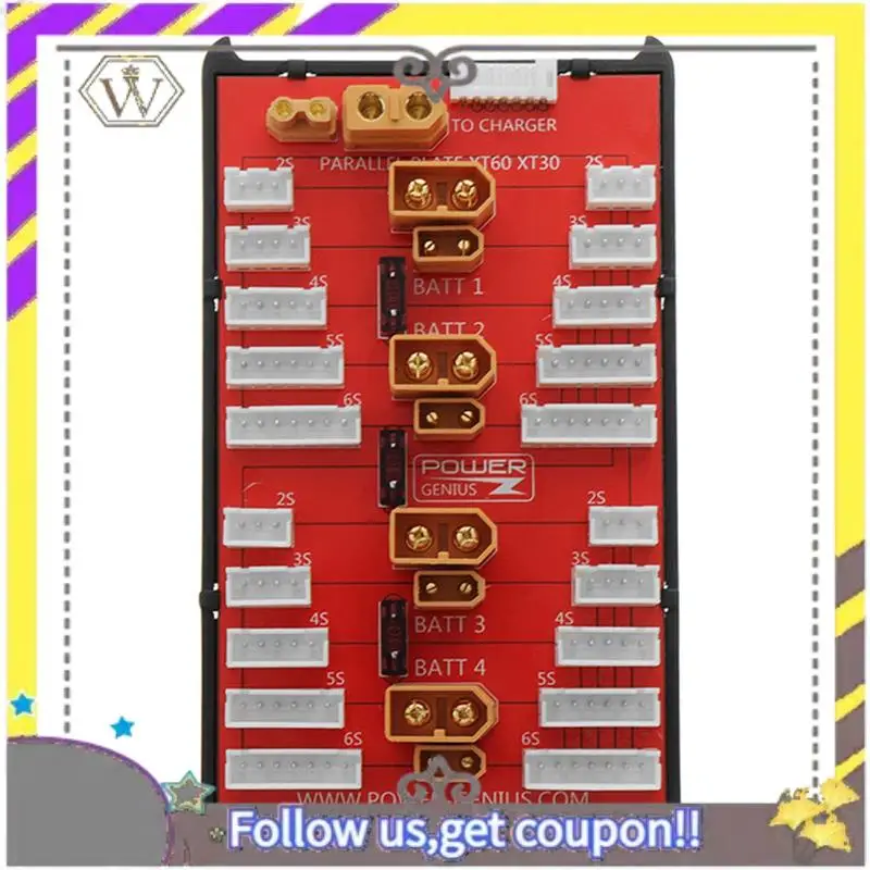 Nuevo 1 Uds. Placa de carga paralela 2 en 1 XT30 XT60 soporte de plástico rojo 4 paquetes 2-6S batería Lipo para modelos RC pieza multicóptero - imagen 2