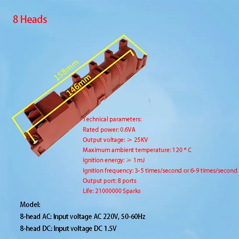 AC 220V DC 1,5 V estufa de Gas AC pulso seguro eficiente encendedor de pulso 4 terminales cuatro conexiones de salida encendido de estufa de horno europeo - imagen 5