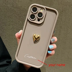 Funda con nombre personalizado de corazón de amor dorado 3D para Xiaomi Redmi Note 13 12 Pro Plus 13 12S 11S 11 10S Redmi 13 13C DIY