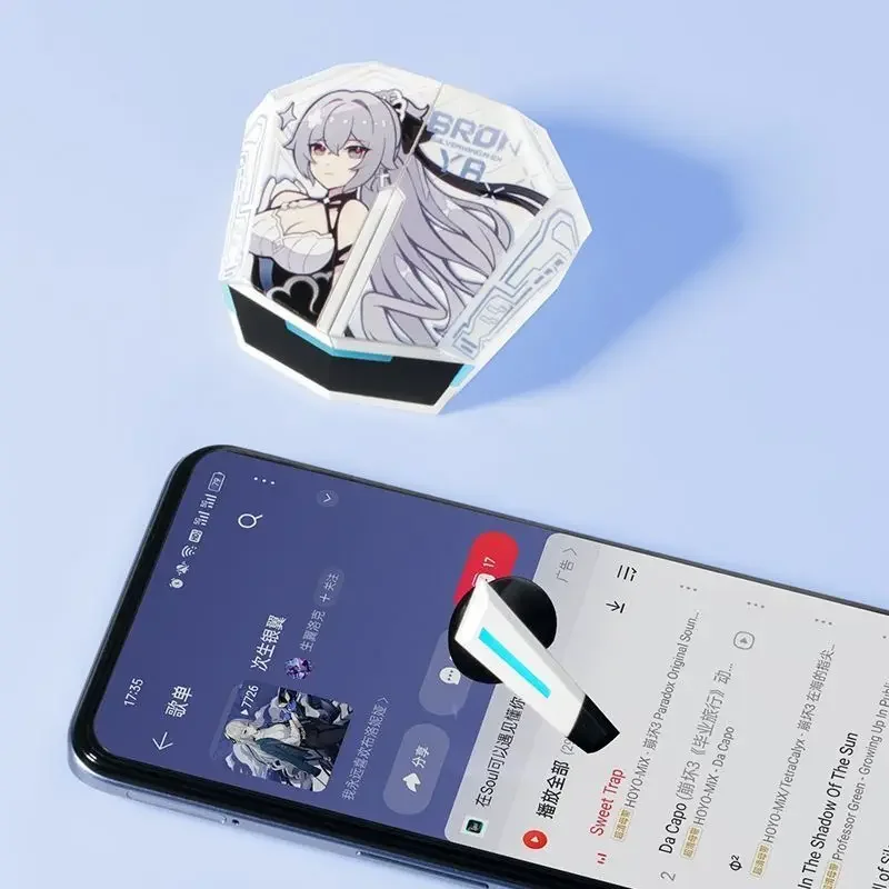 Bronya Silverwing: auriculares inalámbricos N-EX Honkai Impact 3, regalo de juego, bonitos auriculares HIFI Bluetooth 5,3, cancelación activa de ruido - imagen 5