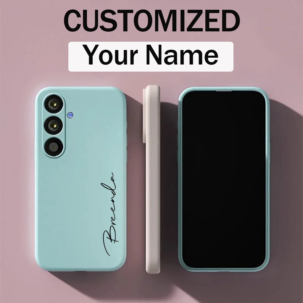 Para Samsung Galaxy A55 5G personalizado nombre iniciales suave silicona líquida DIY funda para Samsung Galaxy A55 5G