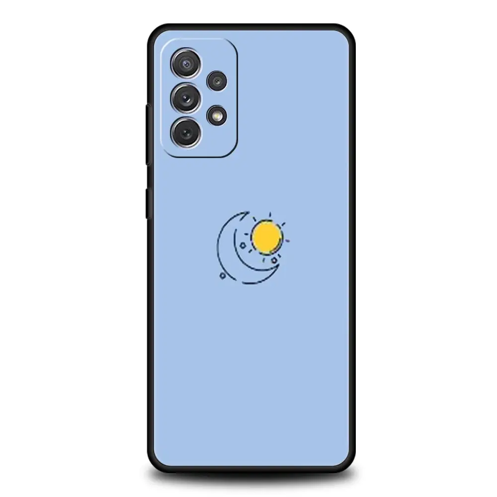 Funda minimalista de dibujos animados Sun Moon para Samsung A51 A71 A21S A12 A11 A15 A25 A31 A41 A23 A33 A53 A73 A05S A13 5G A35 A55 - imagen 5