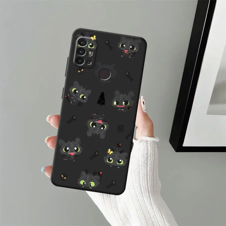 Funda de dragón bonito de dibujos animados para Motorola Mot G52 G51 G73 G53 G30 G50 Edge 20 Pro 30 Lite G71 G32 G60s G60 G22 Edge40 negro suave - imagen 5