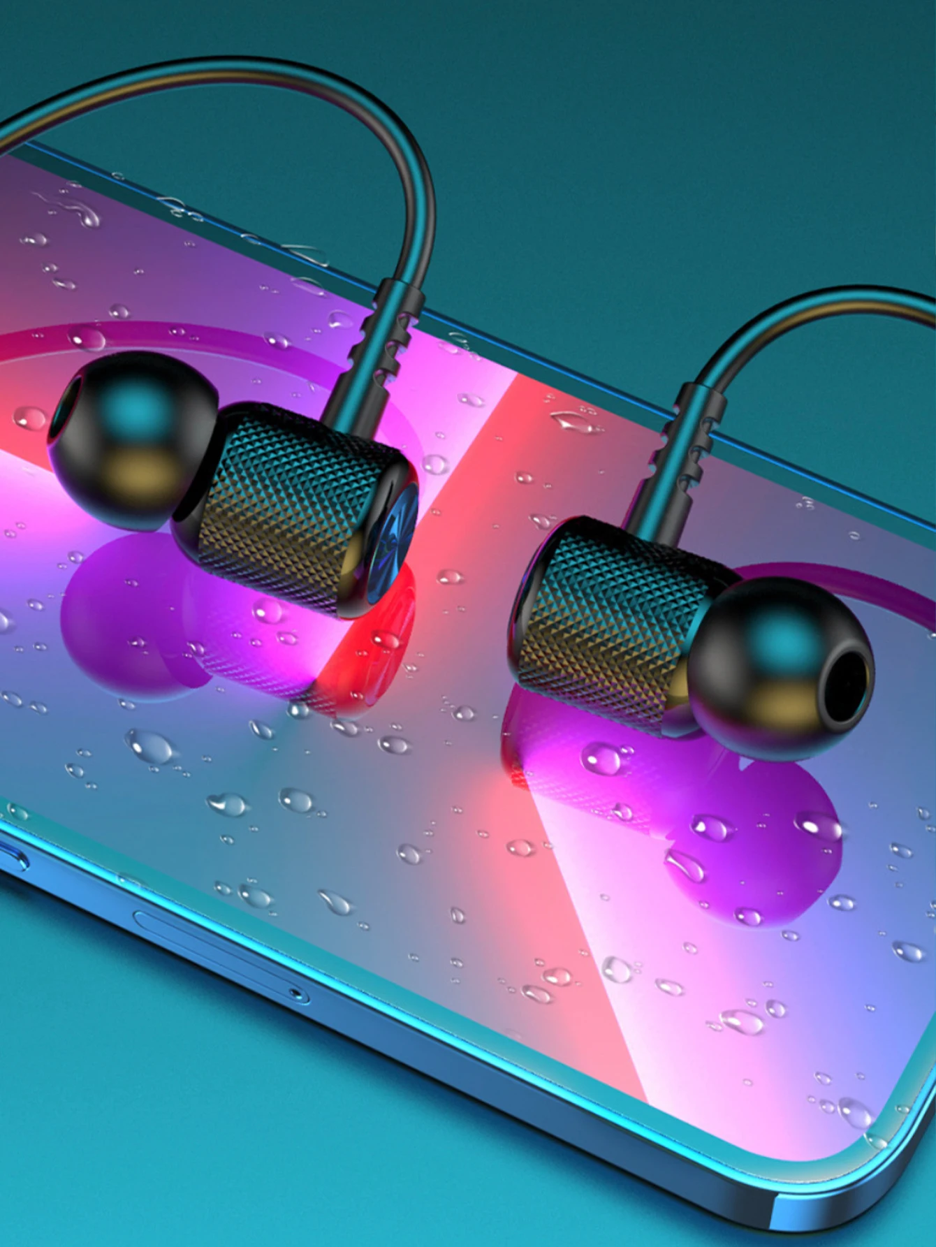 Auriculares inalámbricos magnéticos para el cuello, auriculares inalámbricos estéreo intrauditivos HD, auriculares para correr con Mike, batería de larga duración - imagen 2