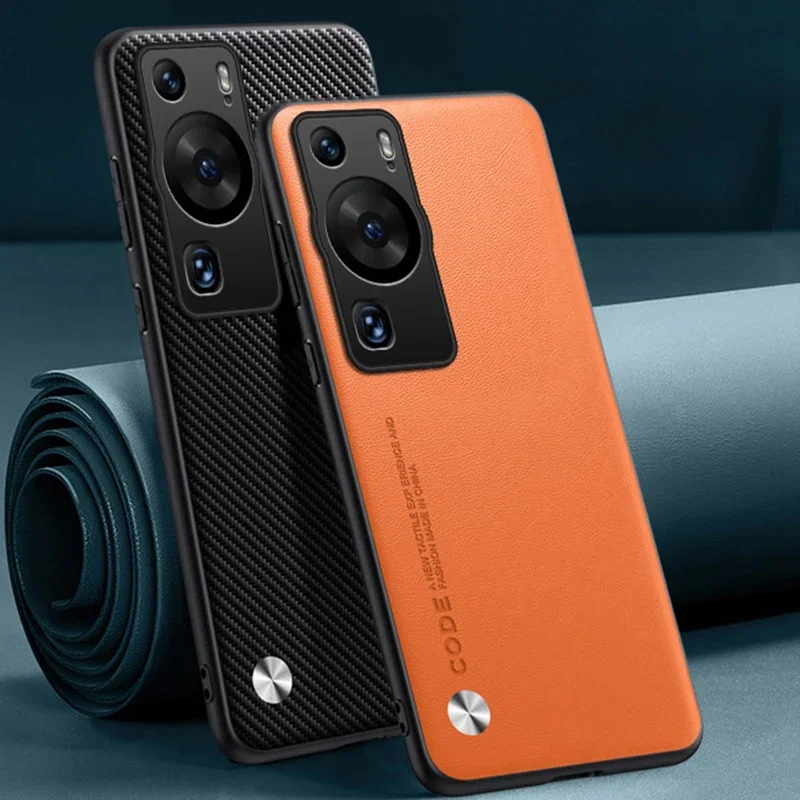 Funda de cuero PU de lujo para Huawei P60 Pro, funda trasera de silicona mate, funda de teléfono de protección completa para Huawei P60 Art P60Pro Coque - imagen 2
