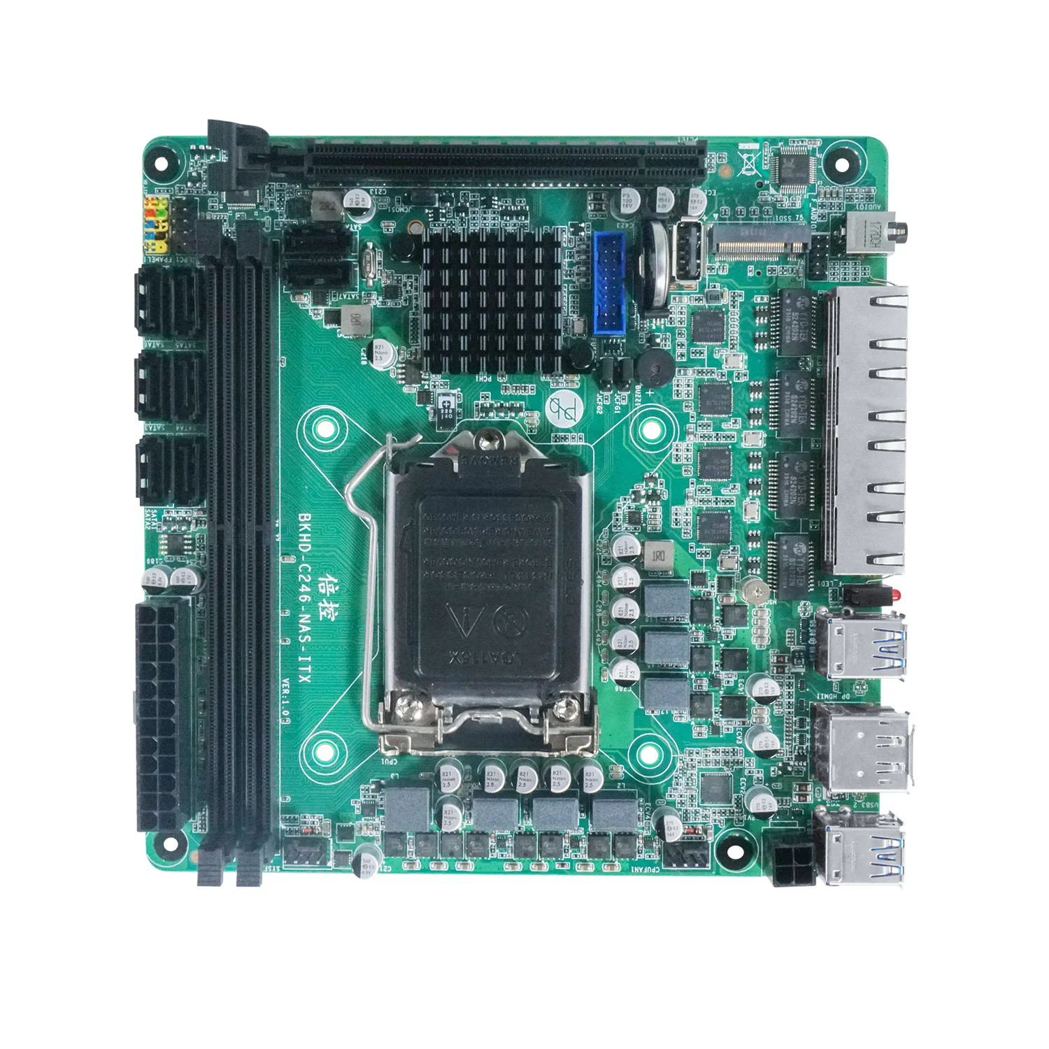 BKHD-C246-NAS-ITX-MB Mini-ITX placa base LGA1151 Socket CPU Intel de 8. a 9 a generación para servidor NAS 4 puertos 2,5G Ethernet 8xSATA - imagen 4