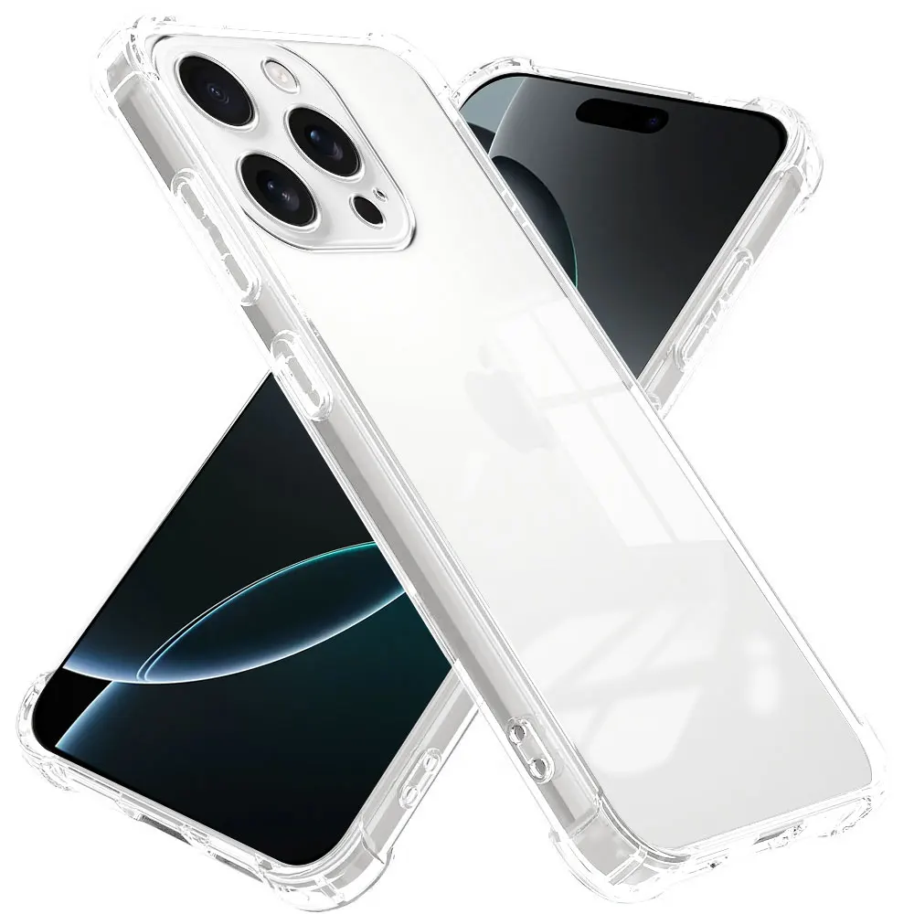 Funda de teléfono a prueba de golpes para iPhone 16 15 14 13 12 11 Pro Max 7 8 Plus SE 2020 SE2 2022, funda de silicona suave transparente