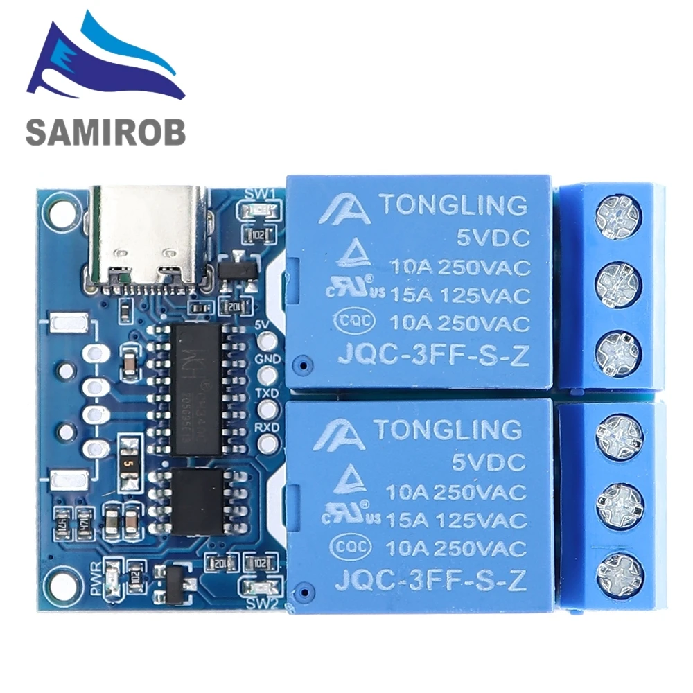 Módulo de relé LCUS-1 /2 /4 vías tipo C/ USB-A convertidor electrónico PCB USB interruptor de Control inteligente para arduino - imagen 3