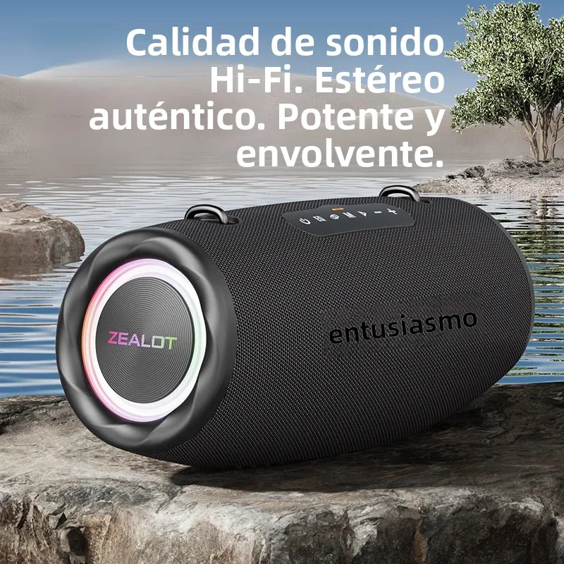 Zealot-S87 Altavoz Bluetooth inalámbrico portátil para exteriores 80W subwoofer de alto volumen rendimiento de sonido IPX6 impermeable Camping - imagen 4