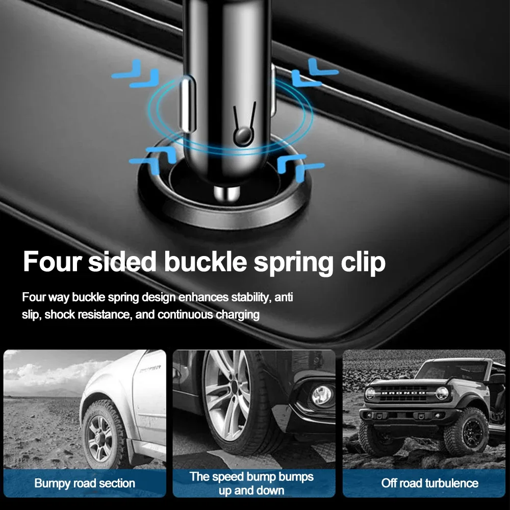 Cargador de coche 5 en 1 de 66W, adaptador de encendedor de cigarrillos retráctil para coche, Cable de cargador rápido USB tipo C para IPhone, Xiaomi, Huawei y Samsung - imagen 5