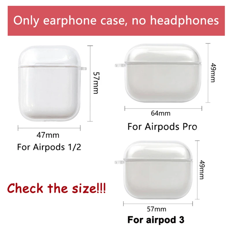 Funda para Airpods Pro 3, bonita funda transparente para Apple Airpods 3, funda de silicona para airpods inalámbricos por Bluetooth - imagen 2