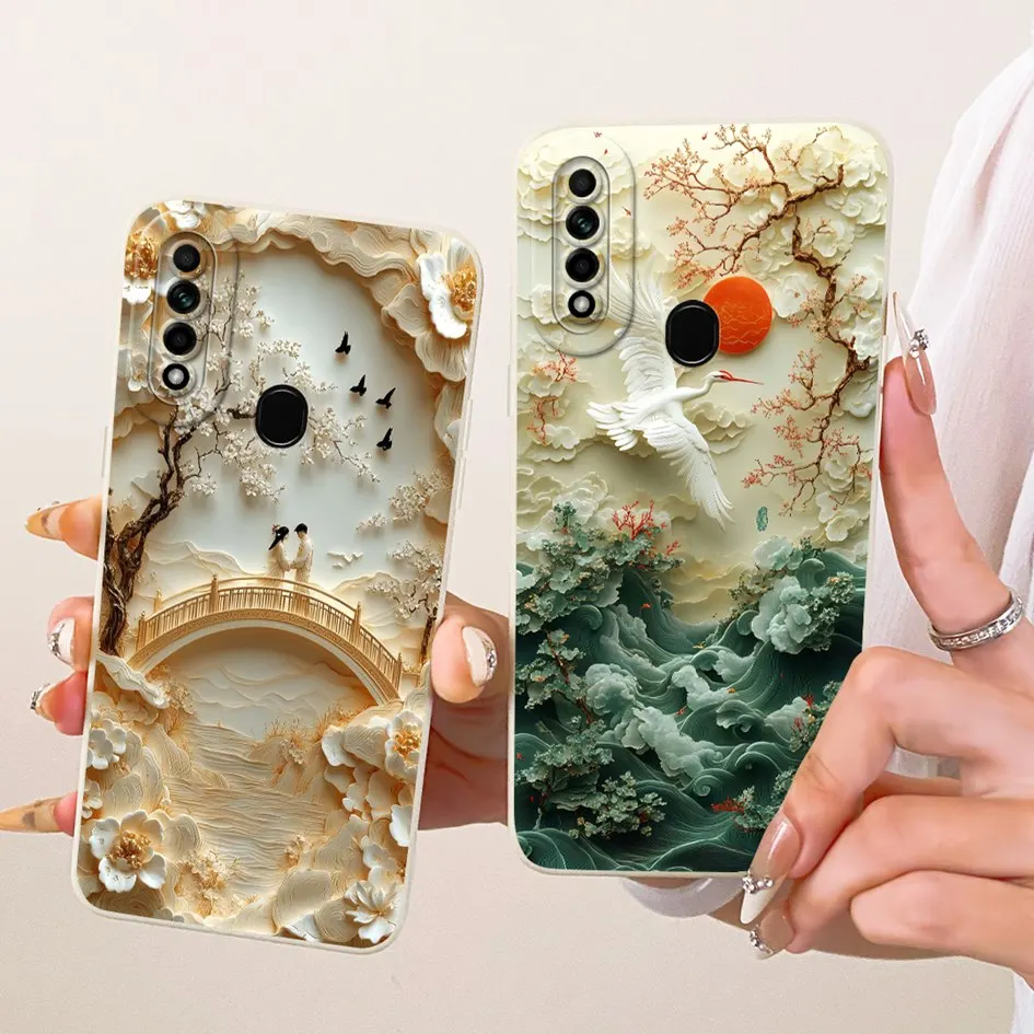 Funda para OPPO A31 2020, funda CPH2015 CPH2073 CPH2081, funda protectora trasera de silicona suave pintada de lujo para bolsa OPPOA31 A8 - imagen 4