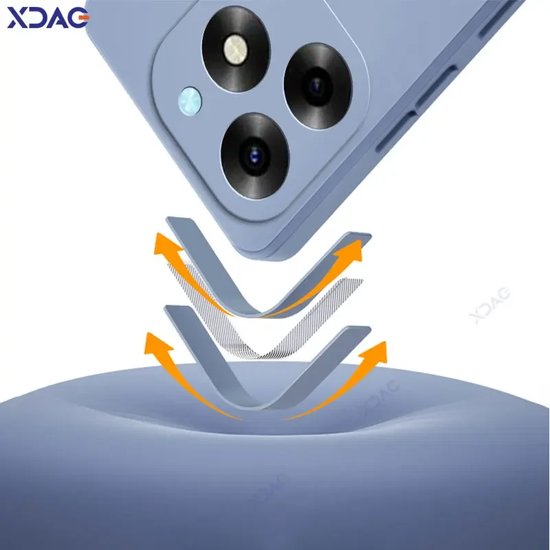 Funda de lujo de doble capa para Itel S23 Plus ItelS23Plus, carcasa de teléfono suave de silicona líquida cuadrada Original, carcasa impermeable - imagen 4