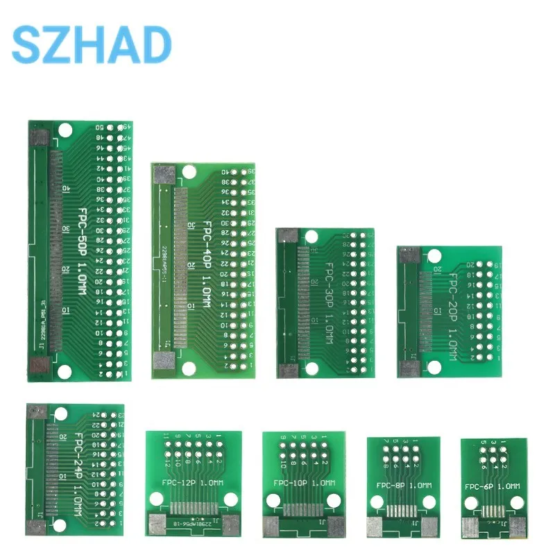 Placa adaptadora FFC/FPC de 10 piezas, conector soldado de 0,5mm, 6 / 8 / 10 / 12 / 20 / 24 / 30 / 40 / 50 P Pin