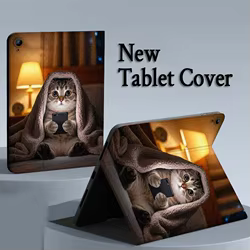 Patrón de gato fresco de dibujos animados para Samsung Galaxy Tab S11 S10 S9 S8 S7 S6 A10.1 A9 A8 A7 10,1 Lite FE Plus pulgadas funda para tableta