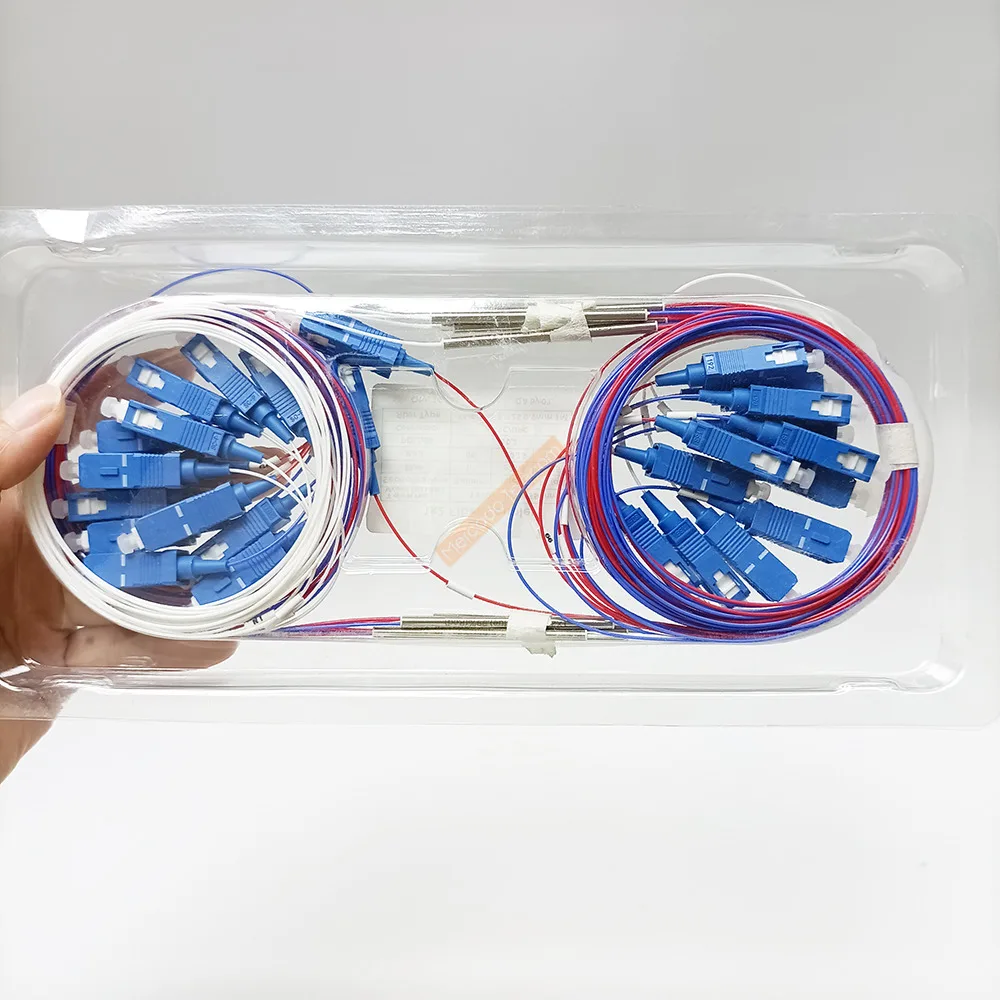 Divisor FBT de fibra óptica de 10 piezas, acoplador desequilibrado SC UPC 1x2 con conector 10/90, 20/80, 30/70, 40/60, 50/50 tipos diferentes de 0,9mm - imagen 3