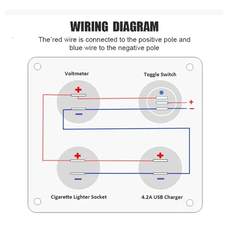 Cargador USB Dual 4 en 1, 12-24V, encendedor de cigarrillos para coche, voltímetro Digital con interruptor basculante para coche, barco, camión, RV, ATV - imagen 5