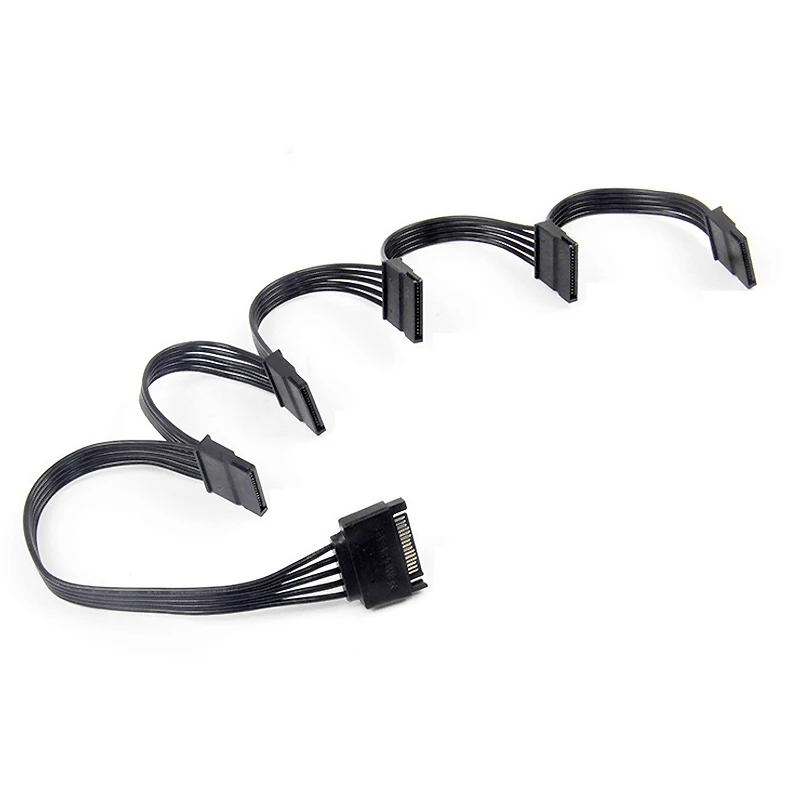 Cable divisor de fuente de alimentación de disco duro SATA, riel de guía de plástico para adaptador de jaula de HDD, grande, 4 o 15 Pines, 1 macho a 5 hembra, nuevo - imagen 4