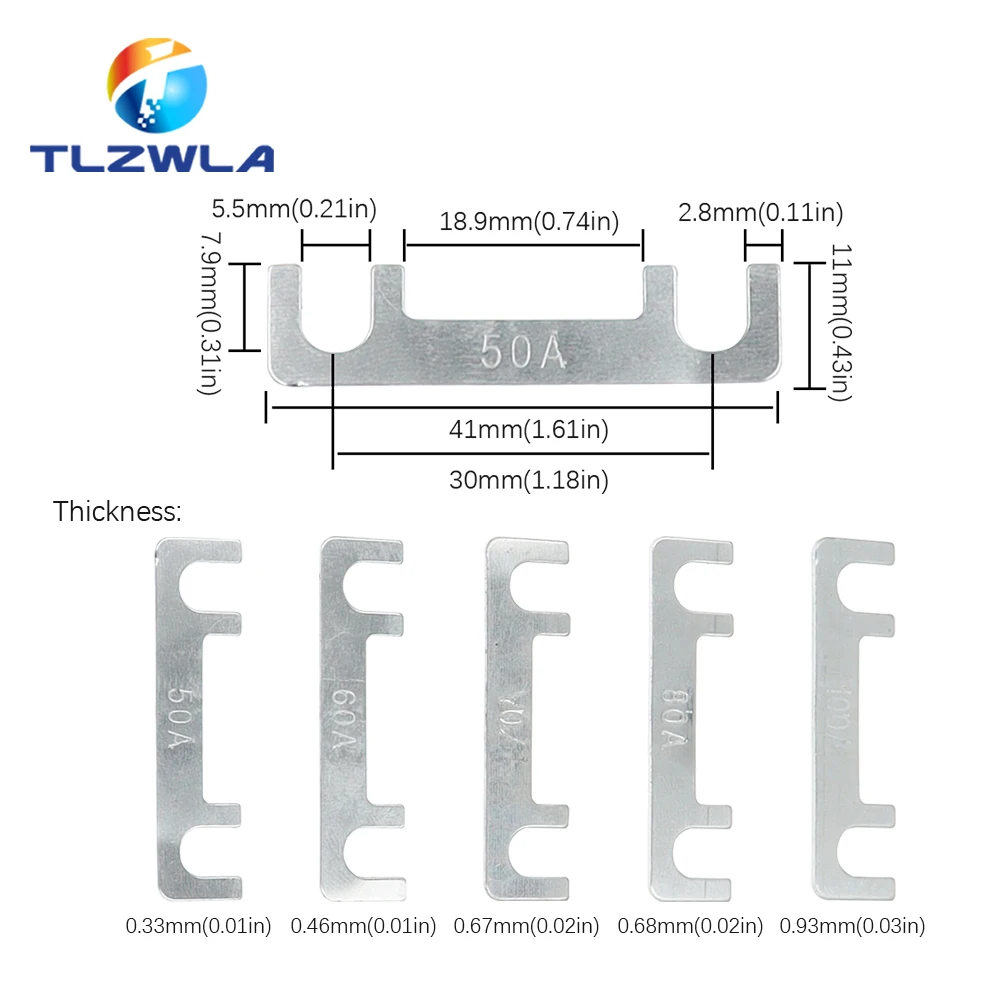 Fusible automático tipo placa plana 32V tipo horquilla perno batería fusible soporte de modificación de coche 30A 40A 50A 100A fusible de coche perno de horquilla plana - imagen 5