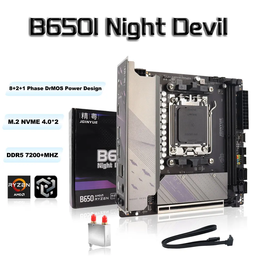Placa base B650i ITX compatible con AMD Ryzen serie 7000/8000/9000 CPU Socket AM5 DDR5 RAM Pcie4.0 M.2 ARGB con wifi WIFI6E - imagen 2