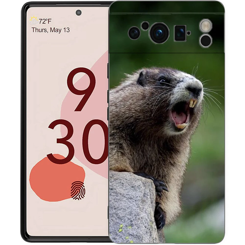 Funda de teléfono marmot para Google Pixel 9 8 7 6 Pro XL 8A 6A 7A 5G suave a prueba de golpes TPU cubierta negra Fundas - imagen 3