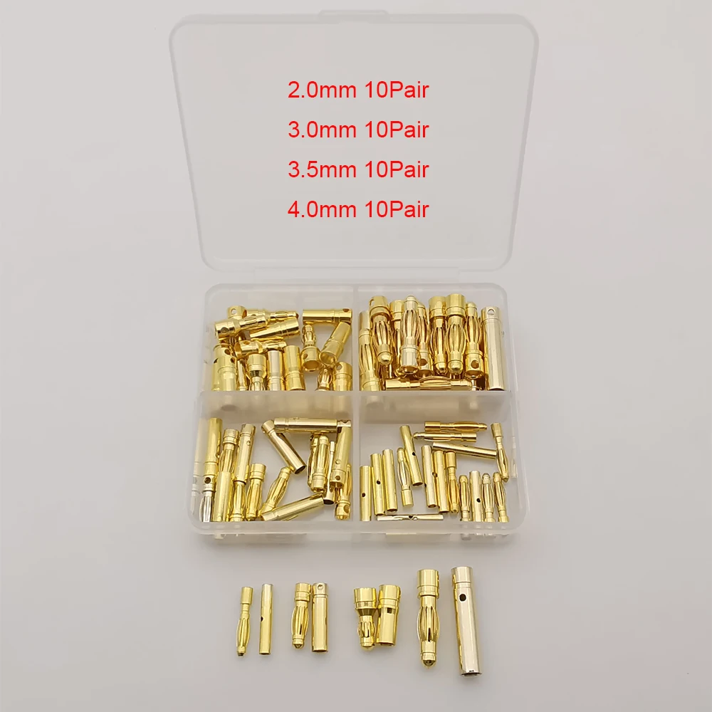 Conectores tipo bala RC de 2mm, 3,5mm, 4mm, 5mm, 6mm, 8mm, conector tipo bala con conector tipo banana macho y hembra para batería RC, enchufe de cable de Motor ESC - imagen 2