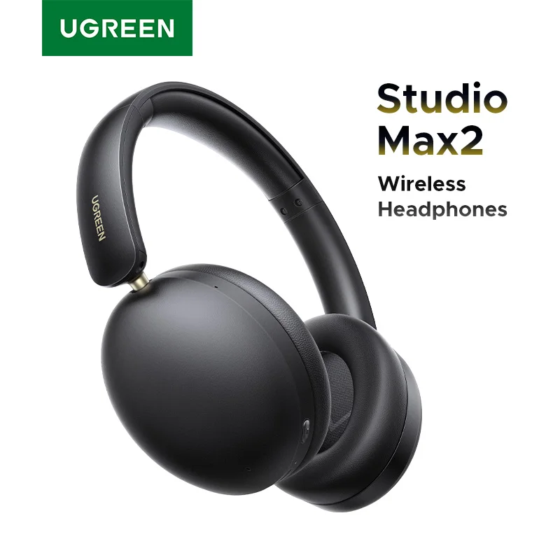 UGREEN Studio Max2 Auriculares inalámbricos Bluetooth, 80 horas de reproducción, auriculares estéreo HiFi sobre la oreja con micrófono, Bluetooth 5.4