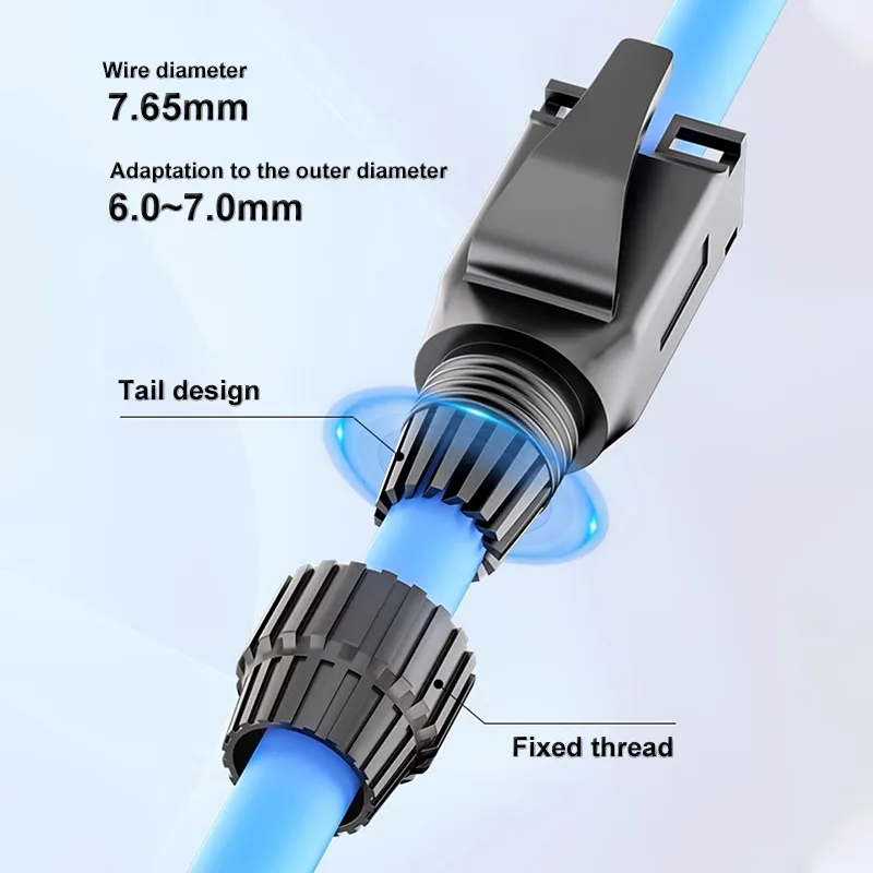 Profinet-conector Industrial blindado RJ45, conector con amortiguación, 4 pines, 8 pines, CAT6A, cabezal de cristal, Cable de red Ethernet, enchufe de Terminal - imagen 3