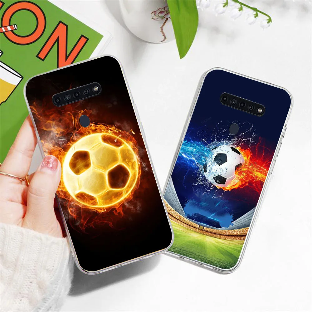 BD-27 ventiladores calientes de fútbol funda transparente para LG K50S K50 K61 G8 THINQ5 V40 V50 K40 ThinQ Q60 K51S G8x K40S K41S Q61 V60 - imagen 5