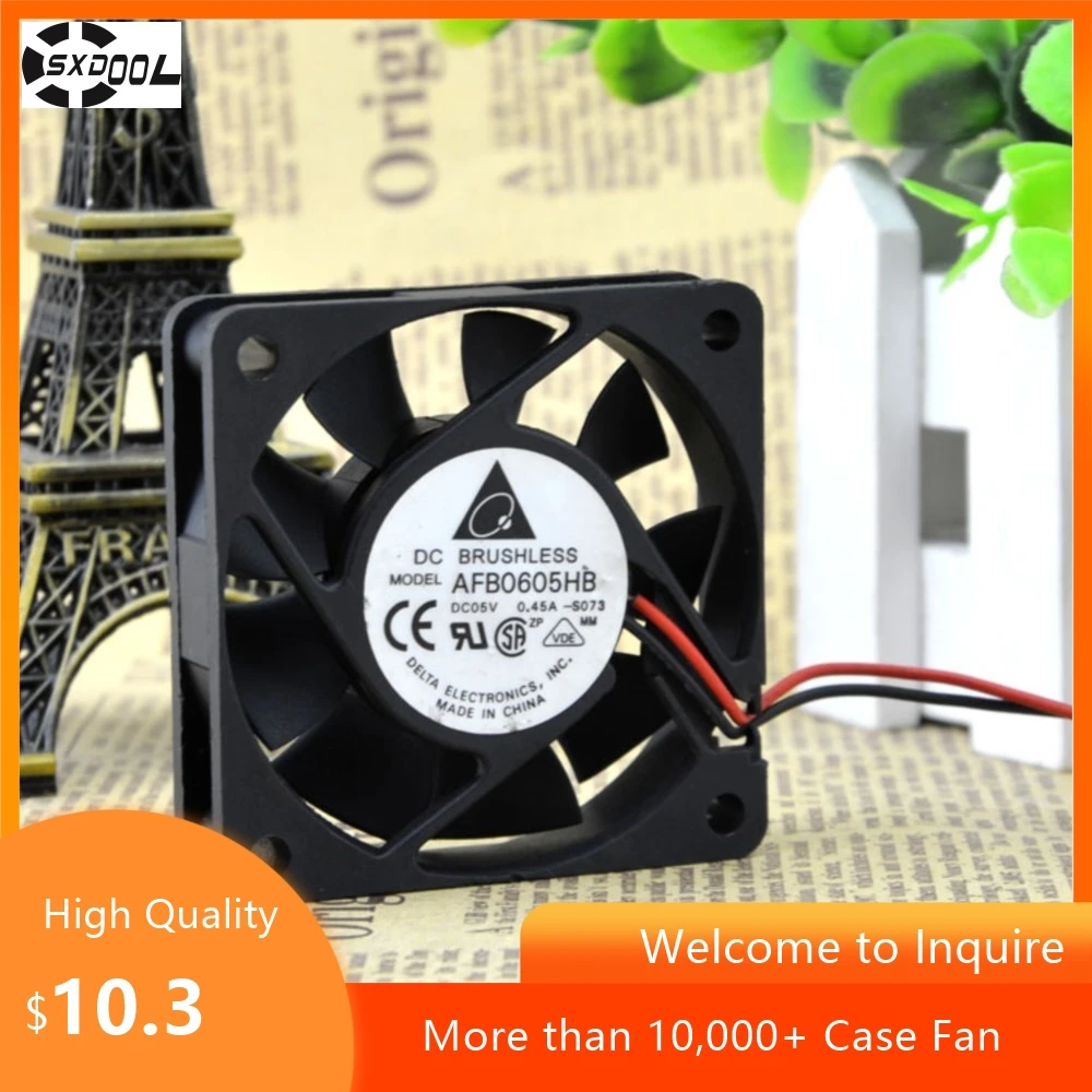 Ventilador de 60 mm para Delta 6015 AFB0605HB 5 V 0.45 A 6 CM Ventilador de refrigeración, electrónica de 2 cables, dispositivos pequeños y aplicaciones - imagen 4