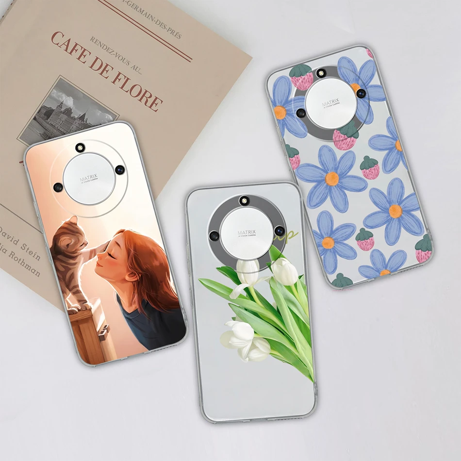 Para Honor X9A Magic 5 Lite 5G X40 funda transparente degradado Simple para Honor Magic5 Lite fundas traseras de teléfono anticaída de TPU suave - imagen 3