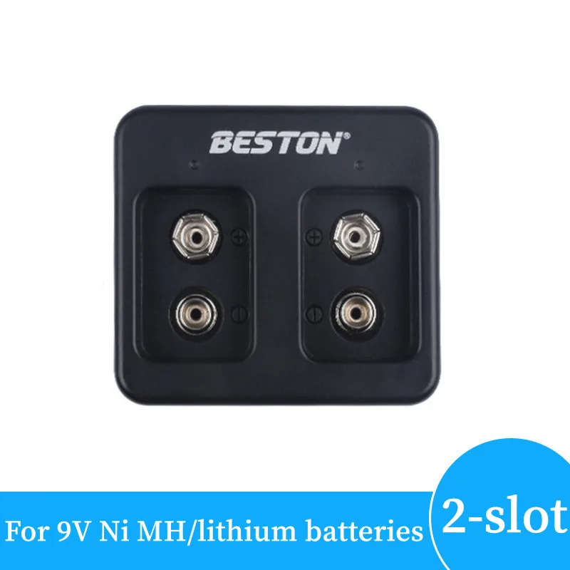 Cargador de batería de 9V con ranura de 2/4, cargador de batería rápido inteligente con indicadores LED, Cable USB para 1-2 baterías de 9V Ni MH/litio - imagen 2