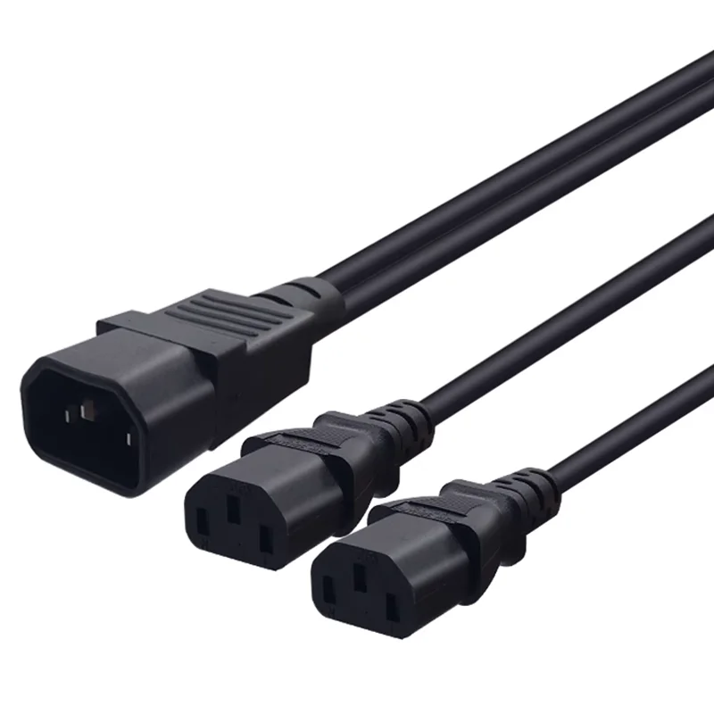 IEC320 C14 C8 a 2X C7 C5 C13 Y Cable de alimentación de CA dividido, figura IEC 8 macho a 2 hembra 1 en 2 salidas Cable de alimentación de CA 30 cm negro - imagen 3