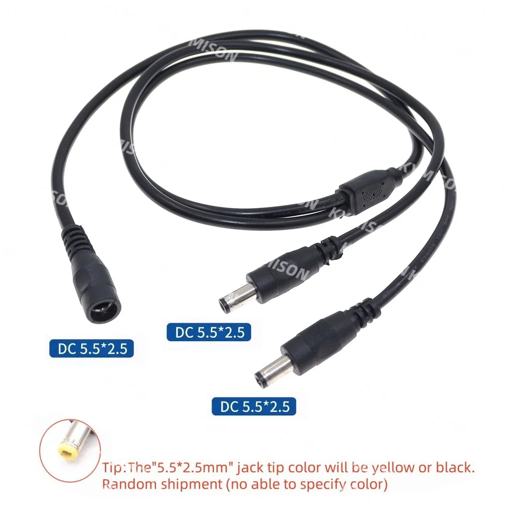 Cable de alimentación CC 1 a 2 divisor 5,5*2,5/5,5x2,1mm macho a hembra Cable tipo Y 70cm 18AWG para cámara CCTV tira de luz LED - imagen 5