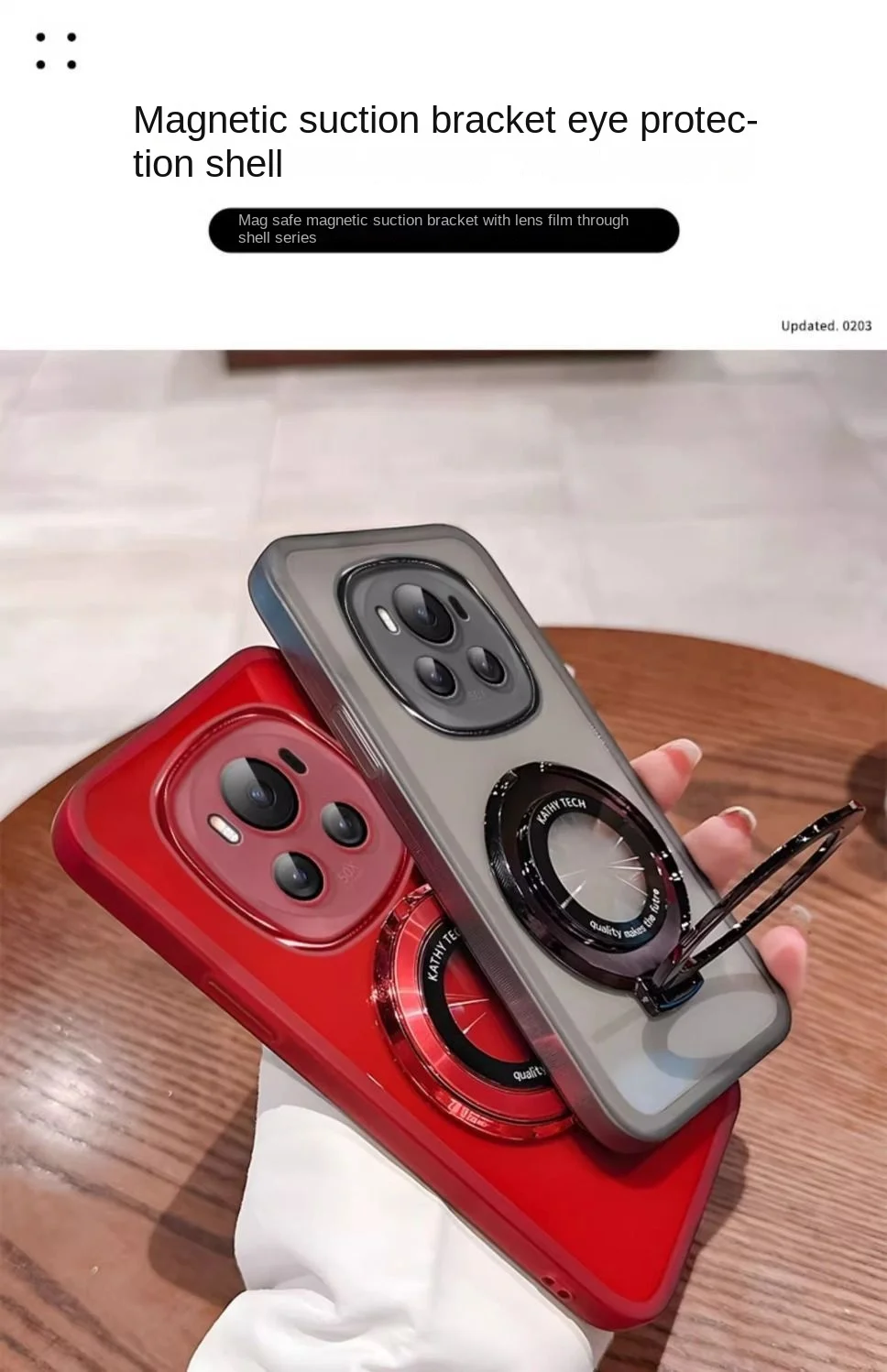 Funda trasera protectora para Huawei Honor Magic 6 5 4 Pro, funda transparente suave con anillo, lente magnética, Magic 6 5 Lite - imagen 2