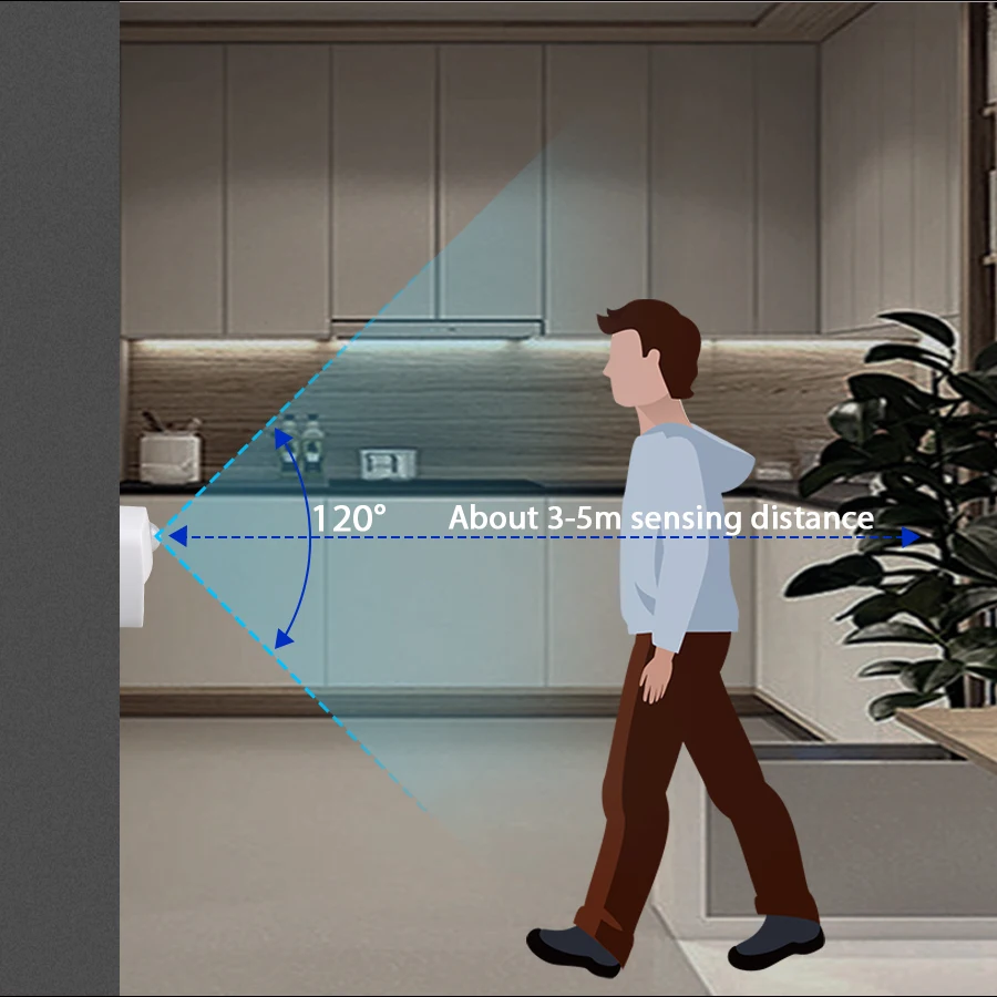Luz LED nocturna para interiores con Sensor de movimiento, luces con pilas para pasillo, escalera, baño, armario y dormitorio - imagen 4